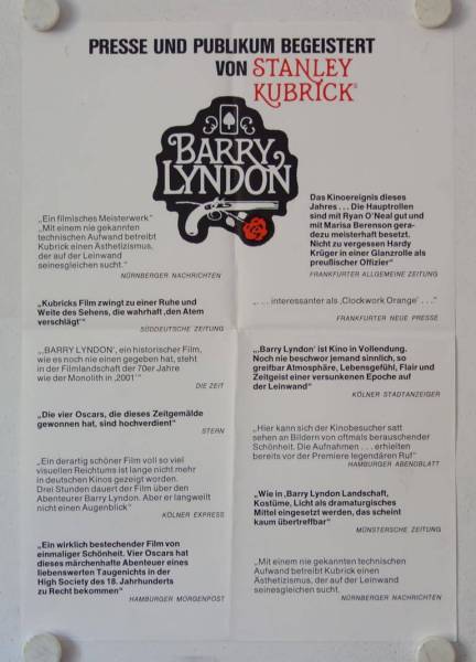 Barry Lyndon originales deutsches Filmplakat